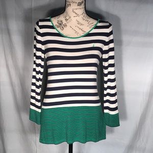 Nautica Navy,White, & Green long sleeve shirt